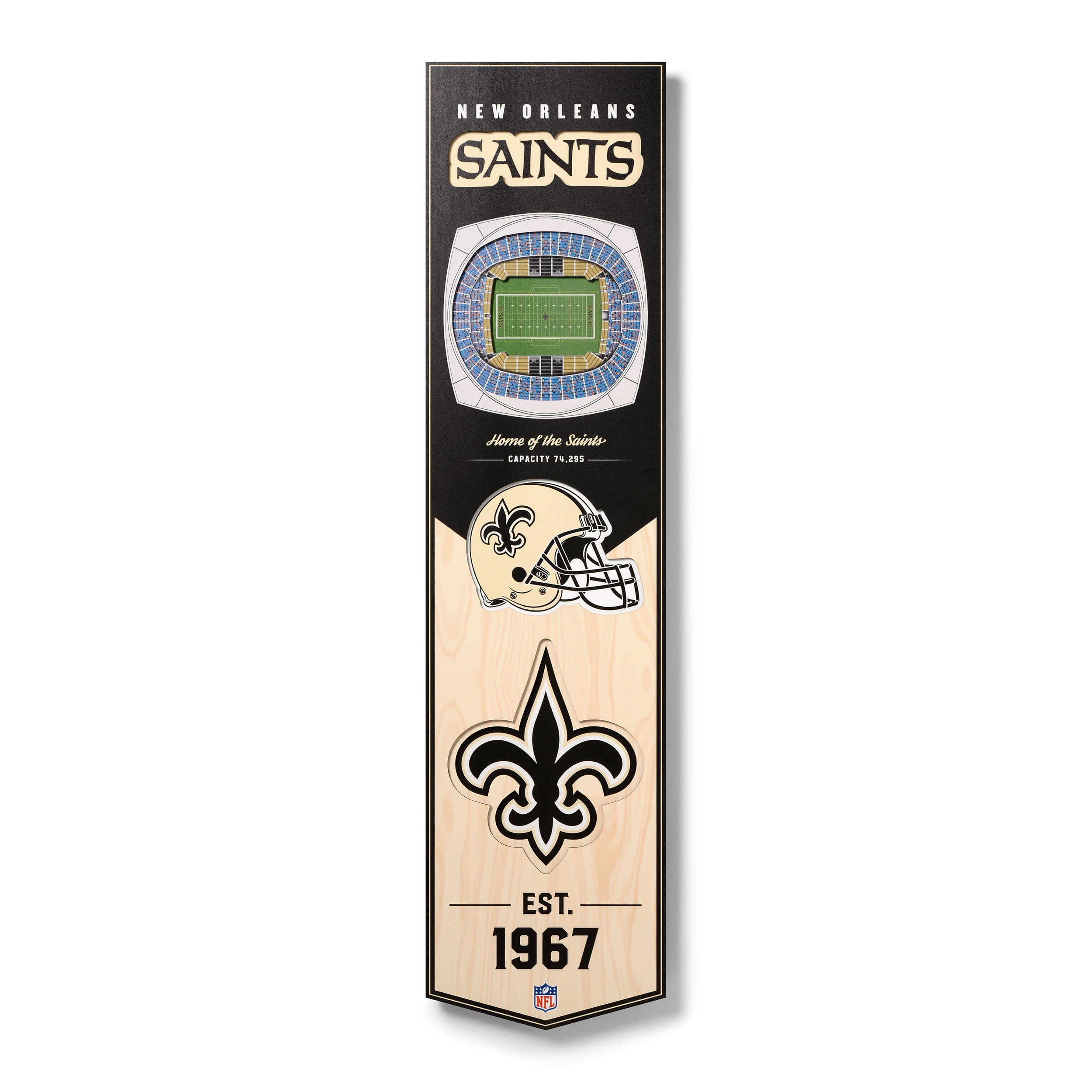 YouTheFan NFL New Orleans Saints 8x32 Stadium View Banner