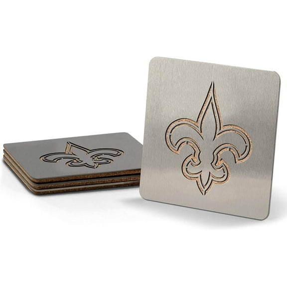 YouTheFan NFL New Orleans Saints Boasters, 4-Piece Coaster Set