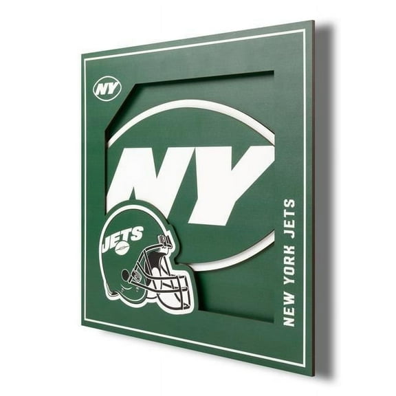 Jets 12'' x 12'' 3D Logo Wall Art