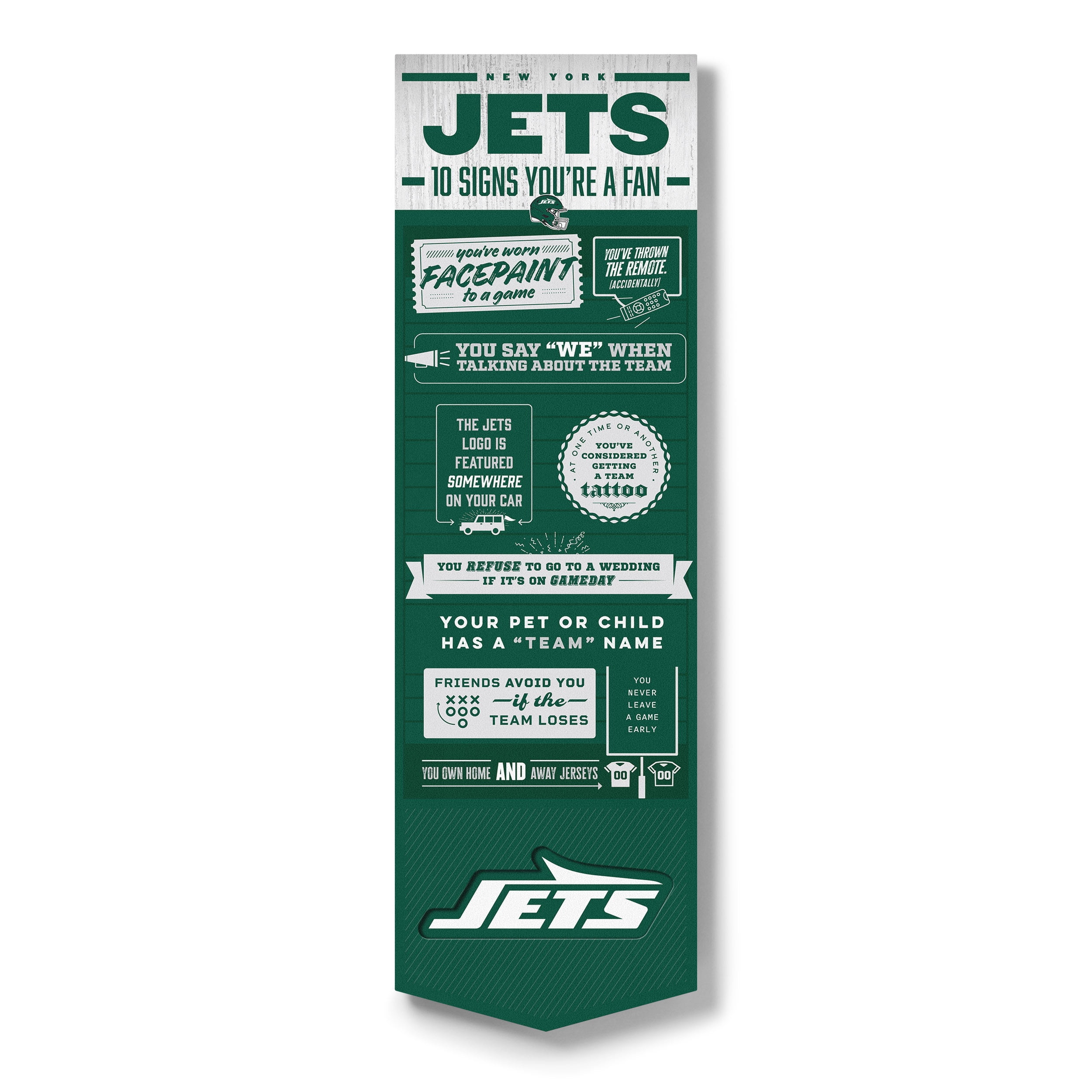 YouTheFan NFL New York Jets 3D Top 10 Wall Art
