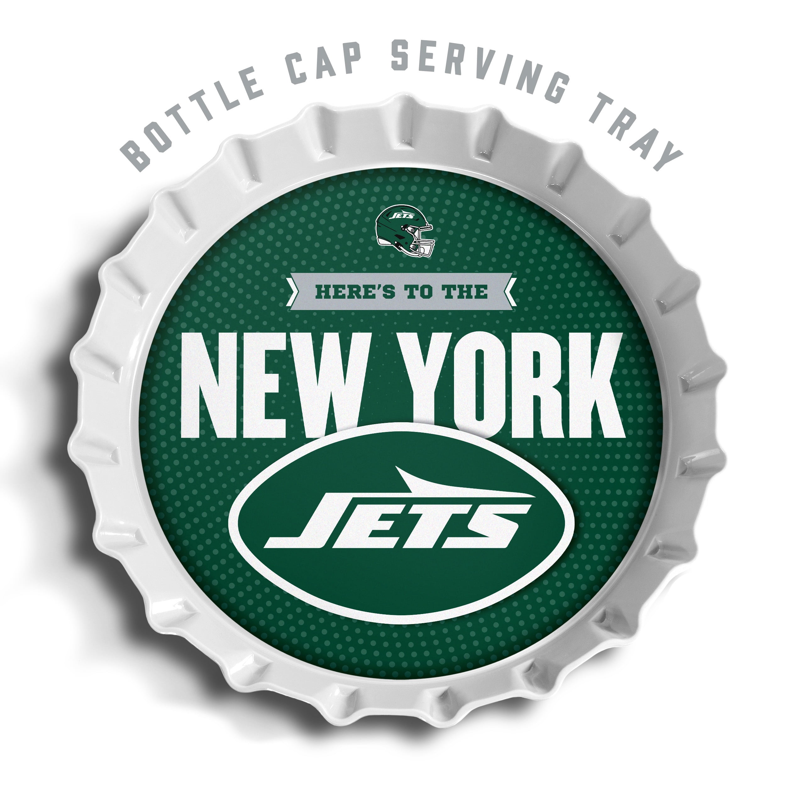 YouTheFan NFL New York Jets Bottle Cap Serving Tray