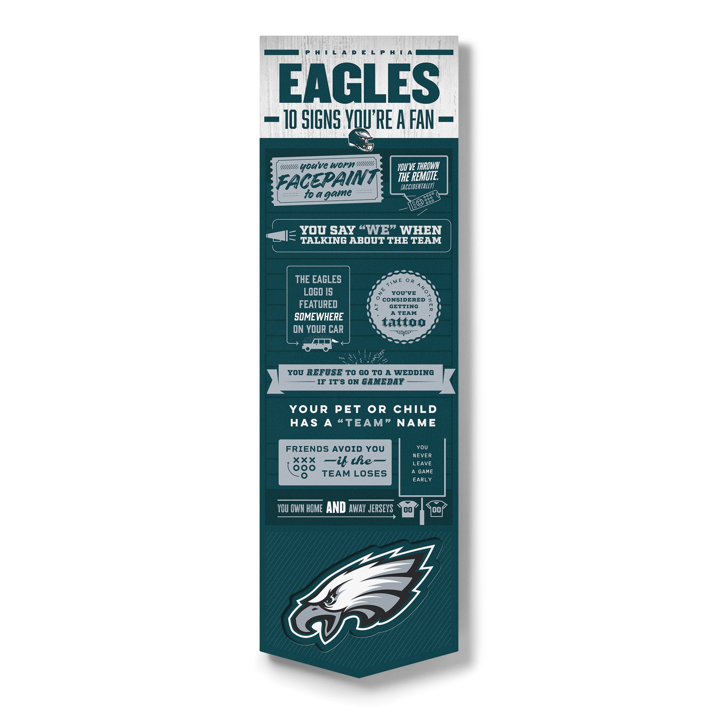 YouTheFan NFL Philadelphia Eagles 3D Top 10 Wall Art
