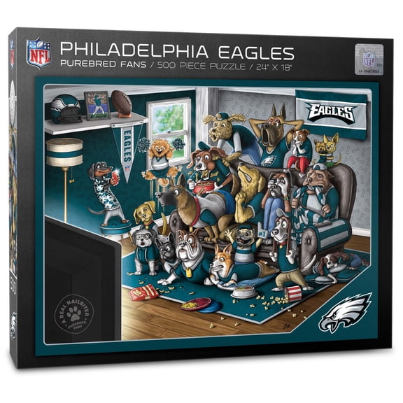 IDNA Philadelphia Eagles Purebred Fans 18'' x 24'' A Real Nailbiter 500-Piece Puzzle