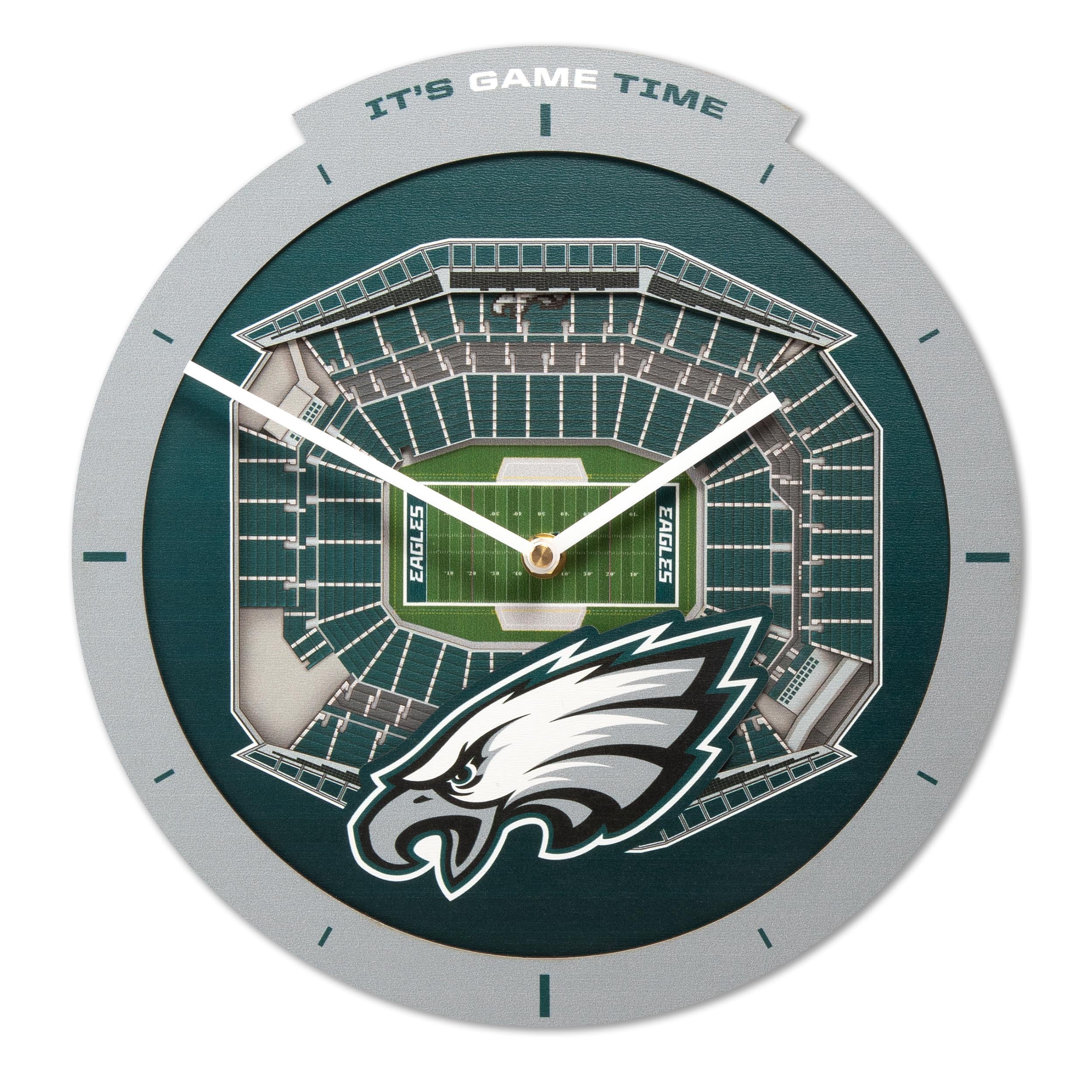 YouTheFan NFL Philadelphia Eagles Stadiumview 3D Wall Clock