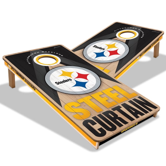 YouTheFan NFL Pittsburgh Steelers 2X4 Slogan Series Cornhole NO BAGS