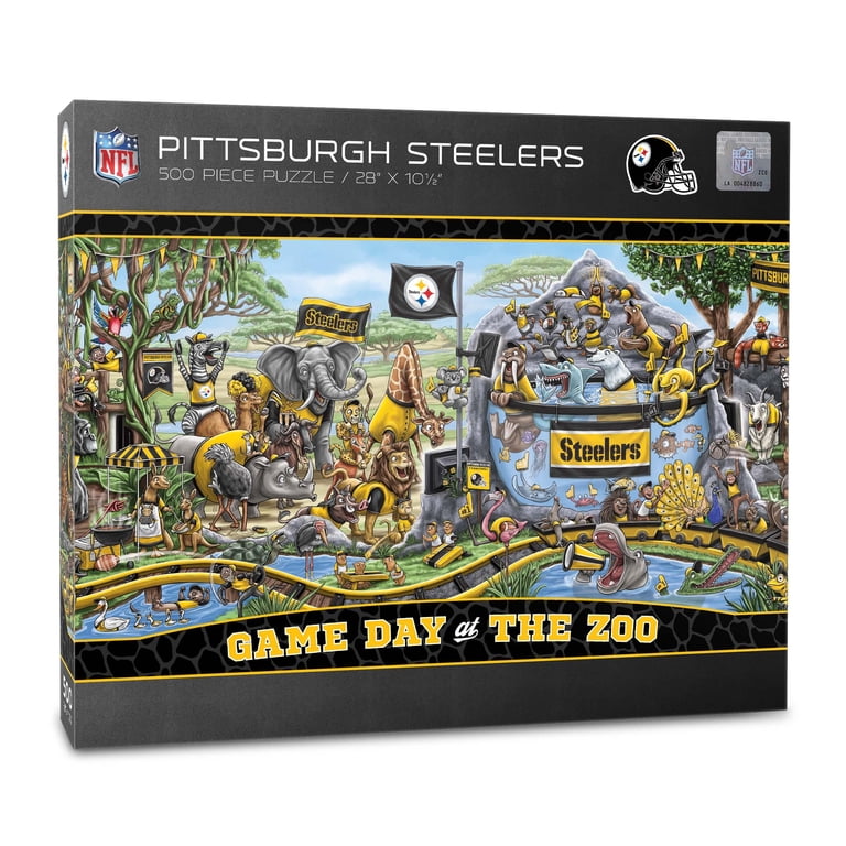 М.A.T CHASE＆Bait Puzzle PZT-508LS YouTheFan NFL Pittsburgh Steelers Game Day at the Zoo - 500 pc