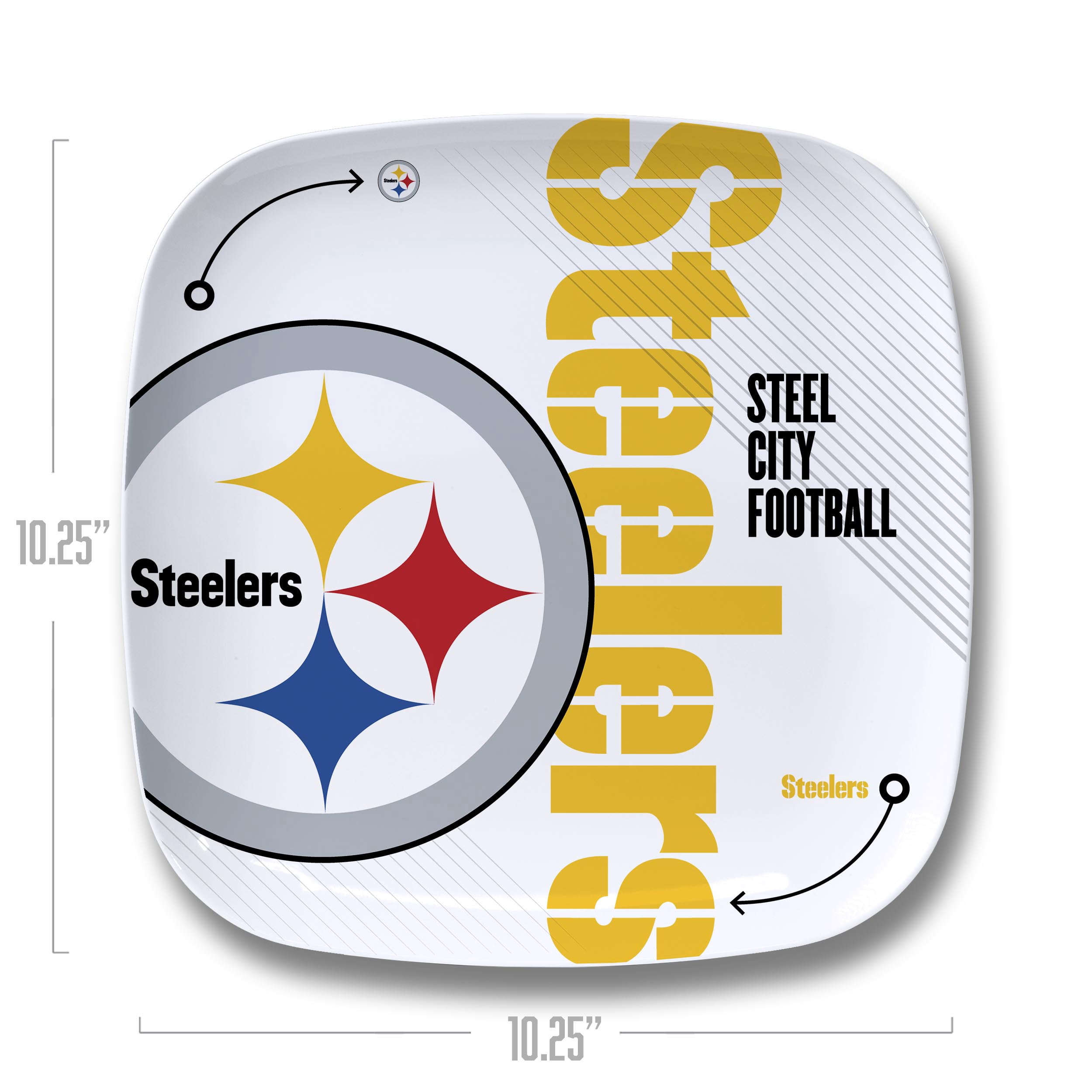 YouTheFan NFL Pittsburgh Steelers Large Party Plate
