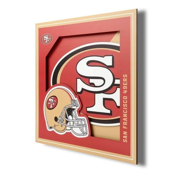 49ers 12'' x 12'' 3D Logo Wall Art