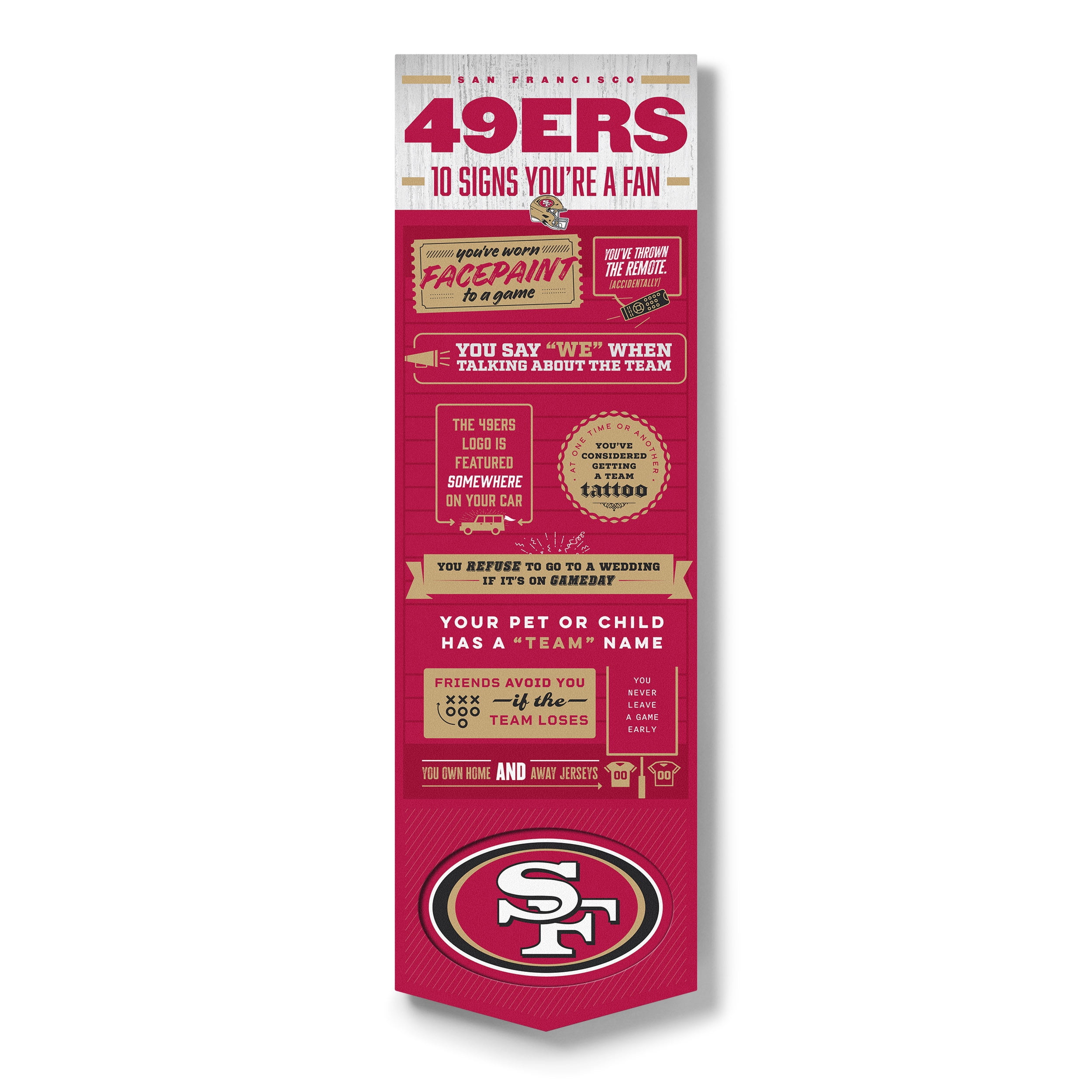 YouTheFan NFL San Francisco 49ers 3D Top 10 Wall Art