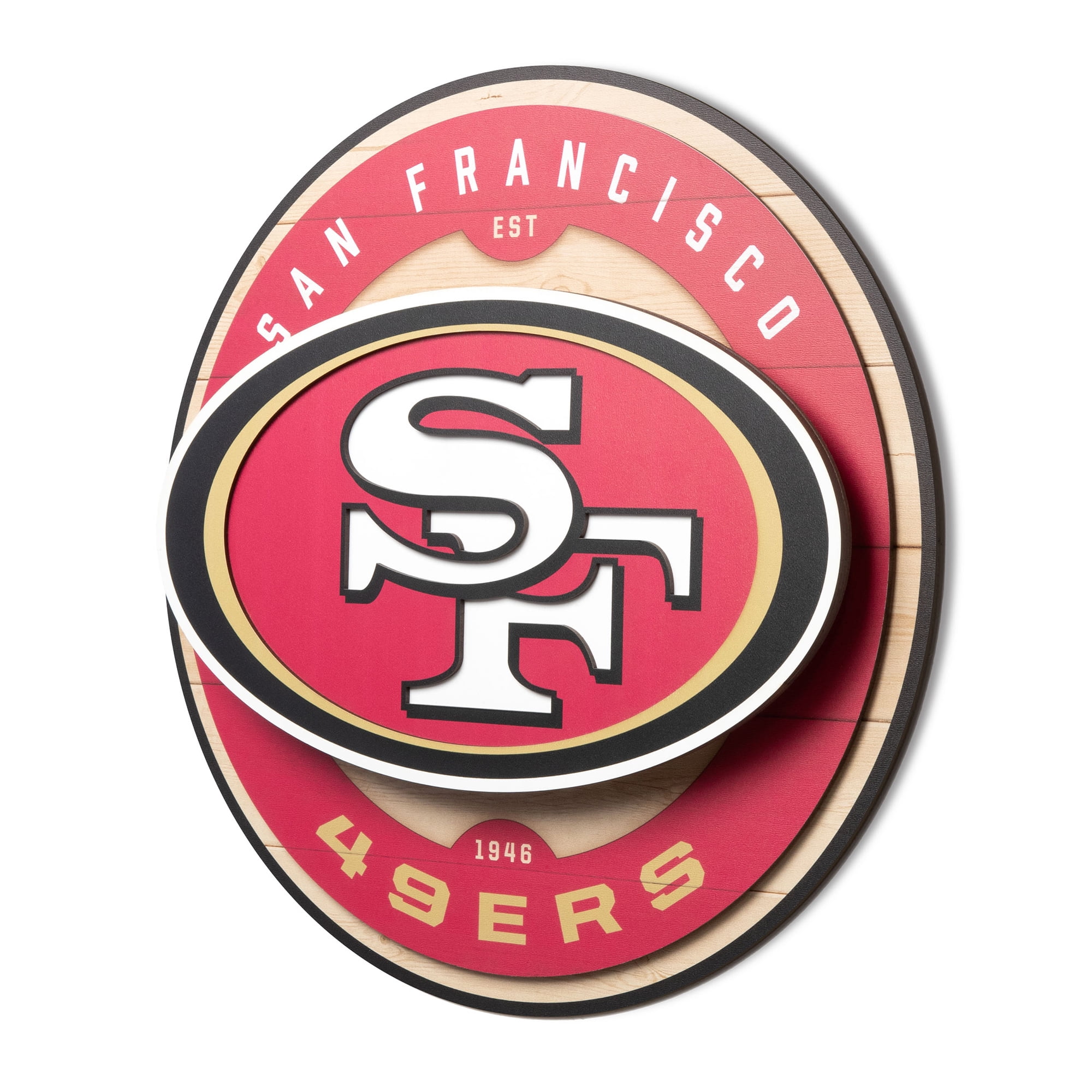 IDNA San Francisco 49ers 15" x 15" 3DX Logo Circle Backer Wall Art