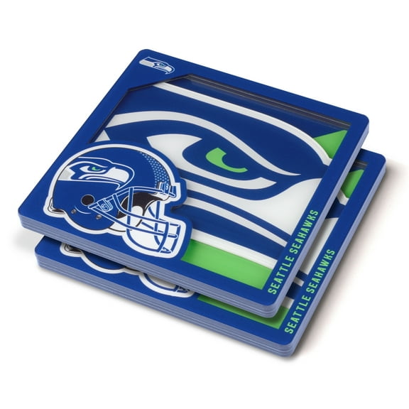 YouTheFan NFL Seattle Seahawks 3D-LSC 3D Logo Series Coasters - Pack of 2