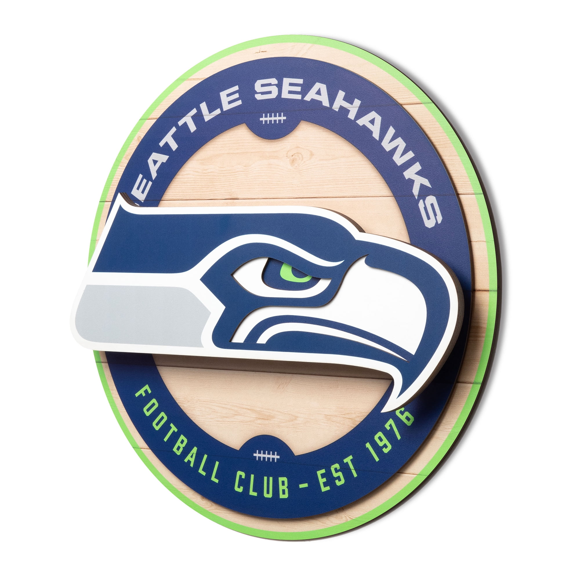 IDNA Seattle Seahawks 15" x 15" 3DX Logo Circle Backer Wall Art