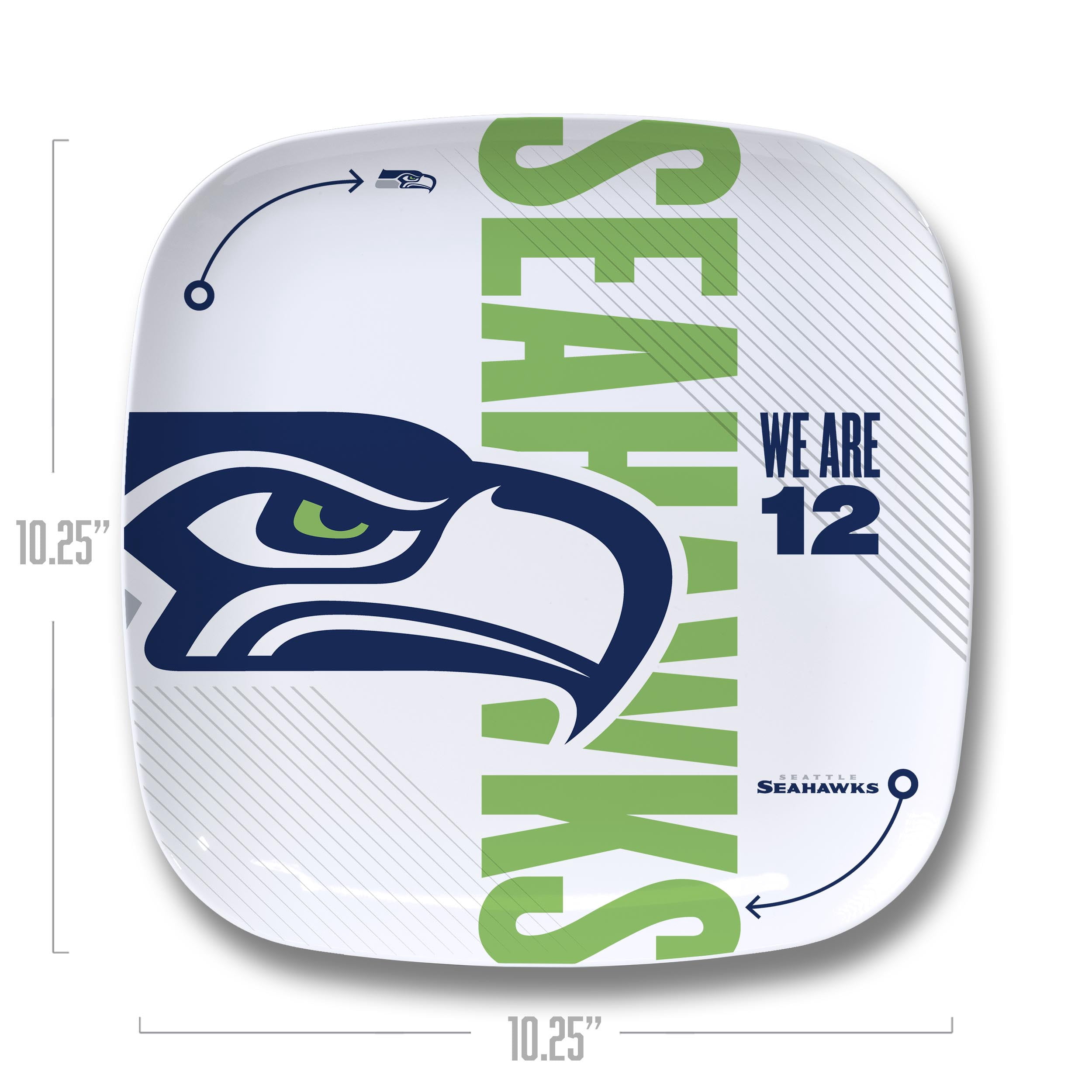 YouTheFan NFL Seattle Seahawks Large Party Plate