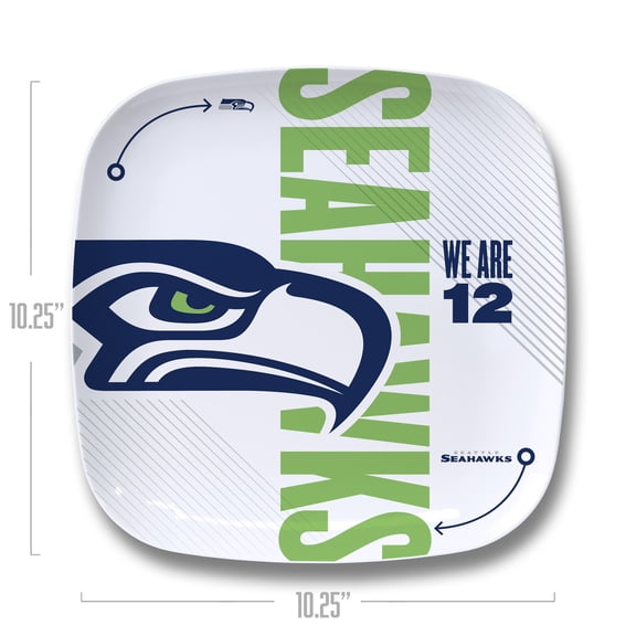 YouTheFan NFL Seattle Seahawks Large Party Plate