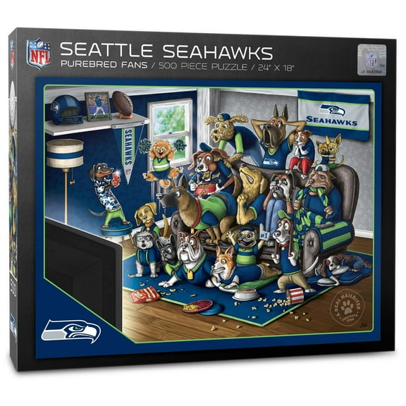 IDNA Seattle Seahawks Purebred Fans 18'' x 24'' A Real Nailbiter 500-Piece Puzzle