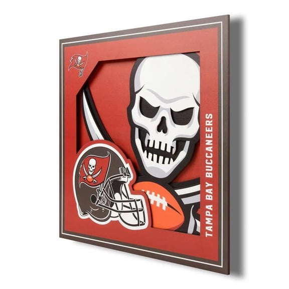 Tampa Bay Buccaneers 12'' x 12'' 3D Logo Wall Art