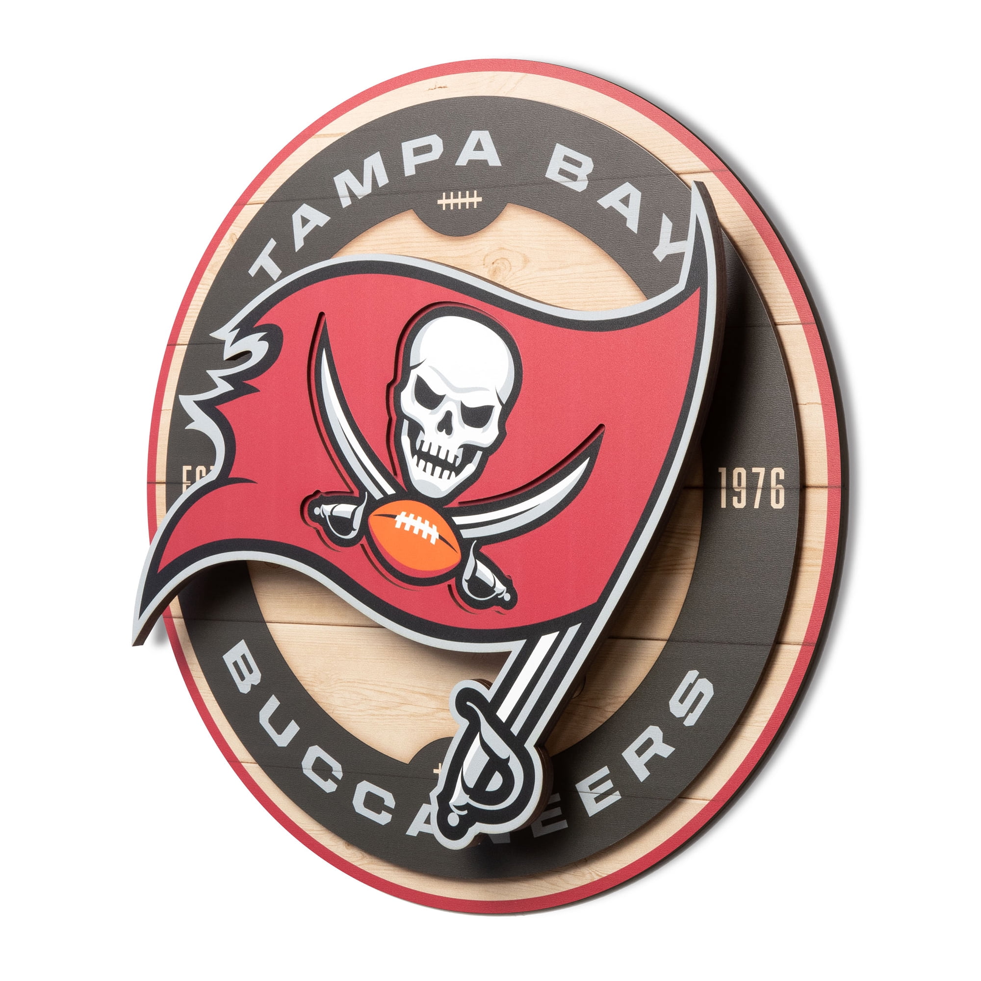 IDNA Tampa Bay Buccaneers 15" x 15" 3DX Logo Circle Backer Wall Art