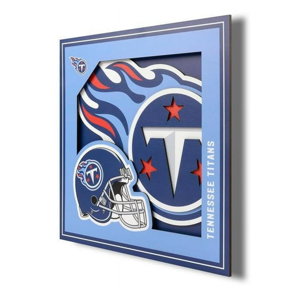 Tennessee Titans 12'' x 12'' 3D Logo Wall Art