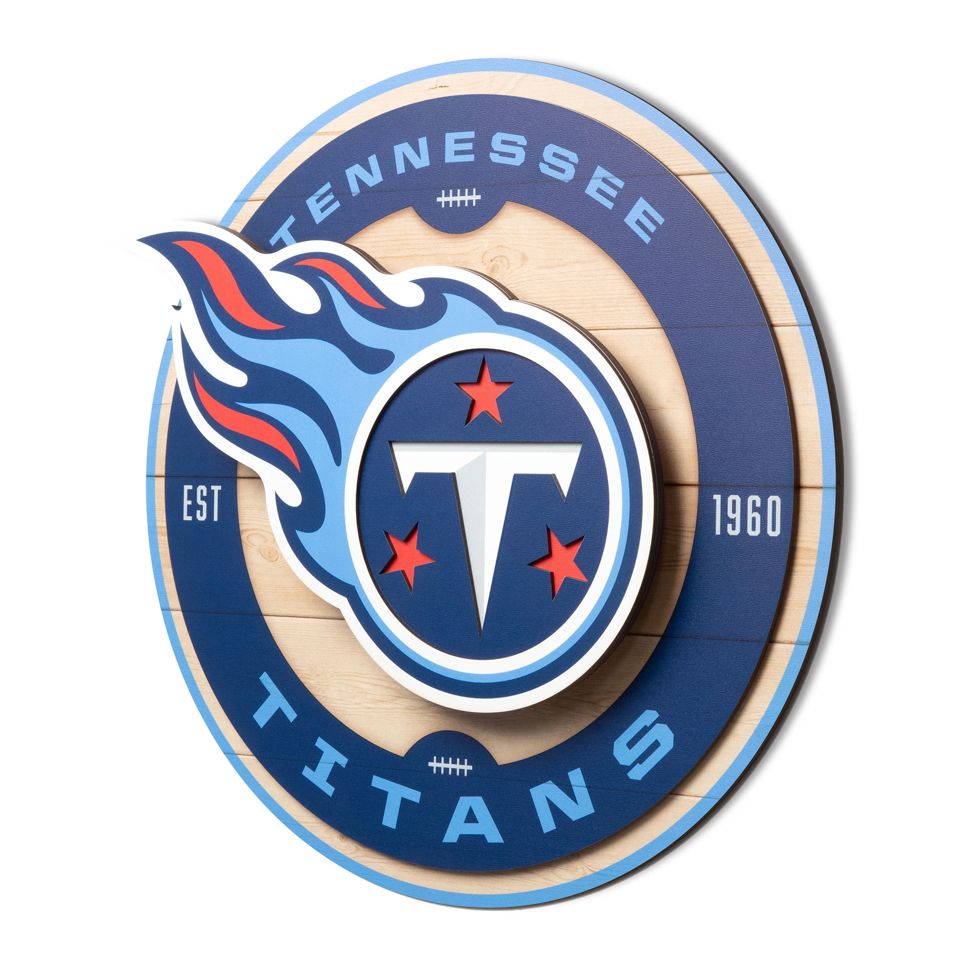 IDNA Tennessee Titans 15" x 15" 3DX Logo Circle Backer Wall Art
