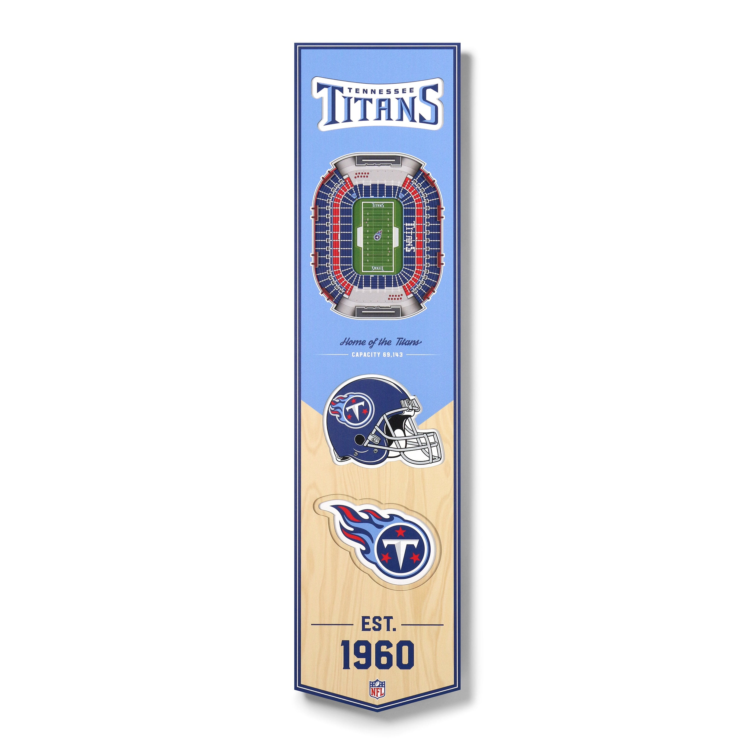 YouTheFan NFL Tennessee Titans 8x32 Stadium View Banner