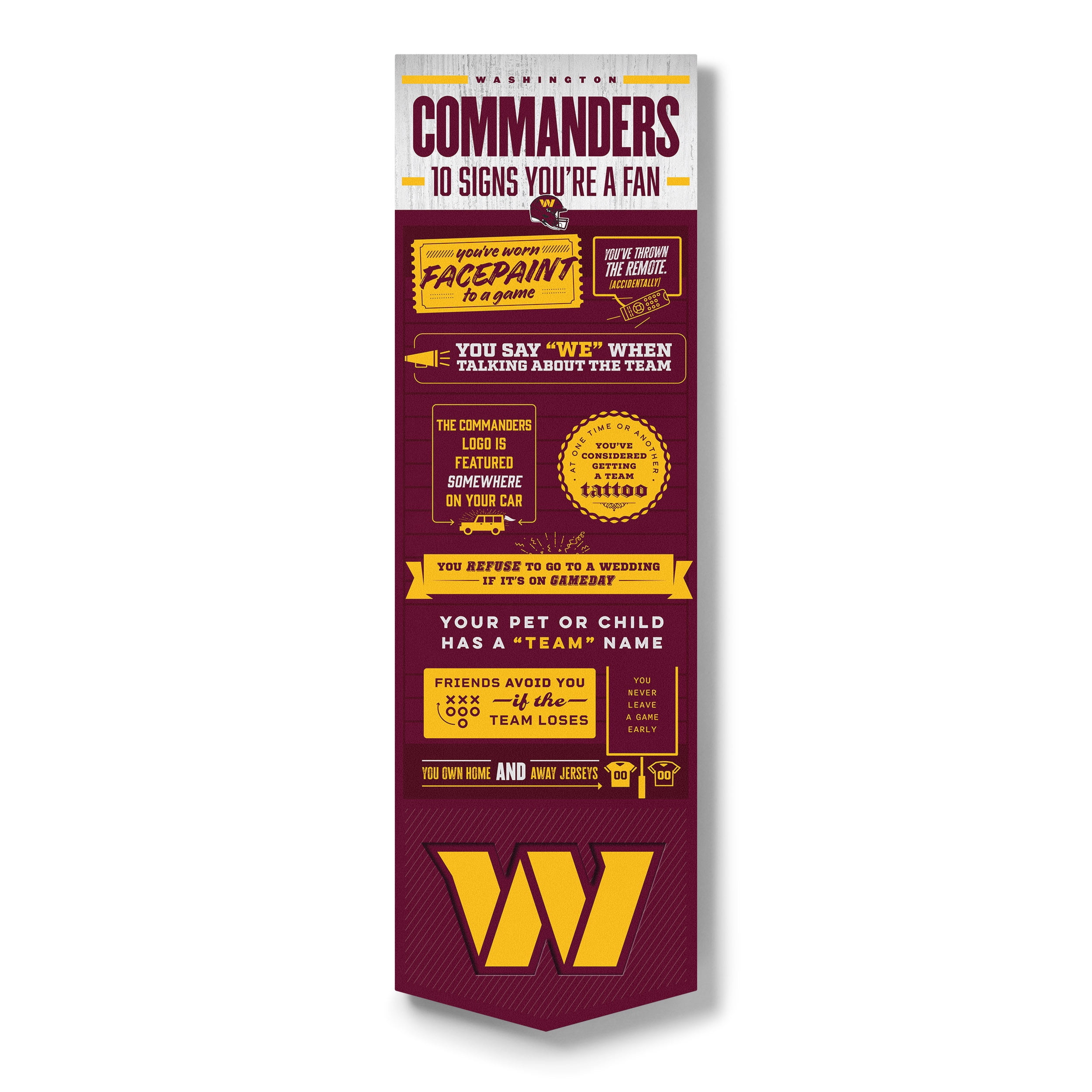 YouTheFan NFL Washington Commanders 3D Top 10 Wall Art