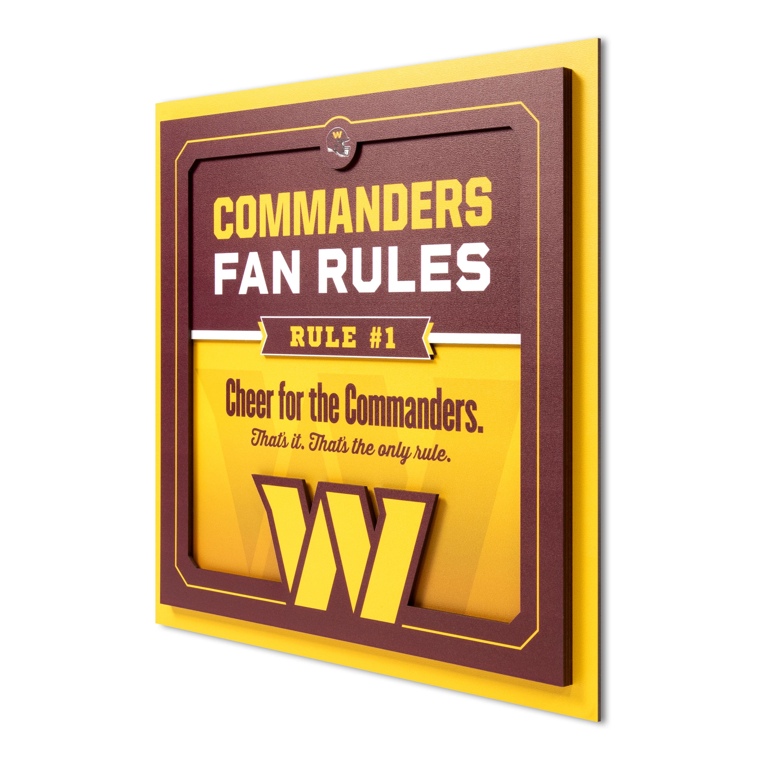 YouTheFan NFL Washington Commanders Fan Rules 3D Wall Art