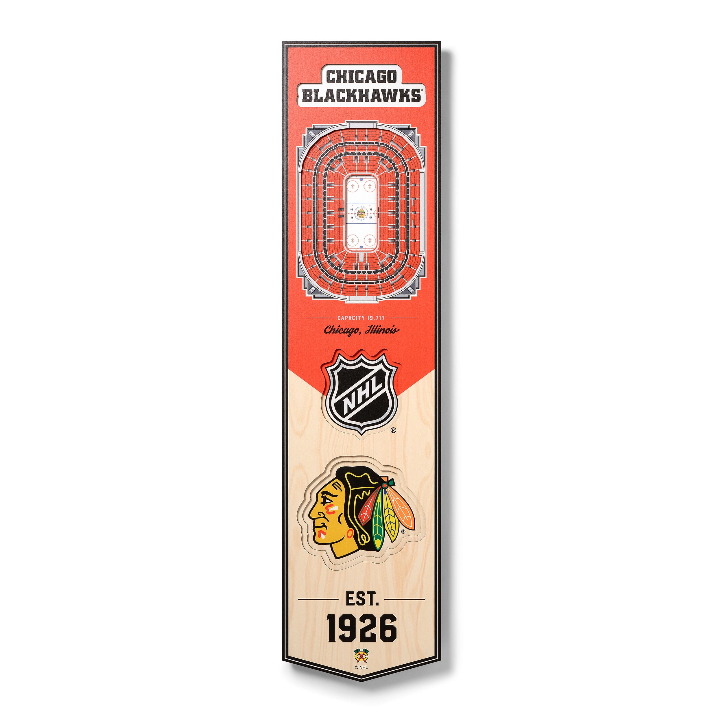 YouTheFan NHL Blackhawks 8x32 Stadium View Banner