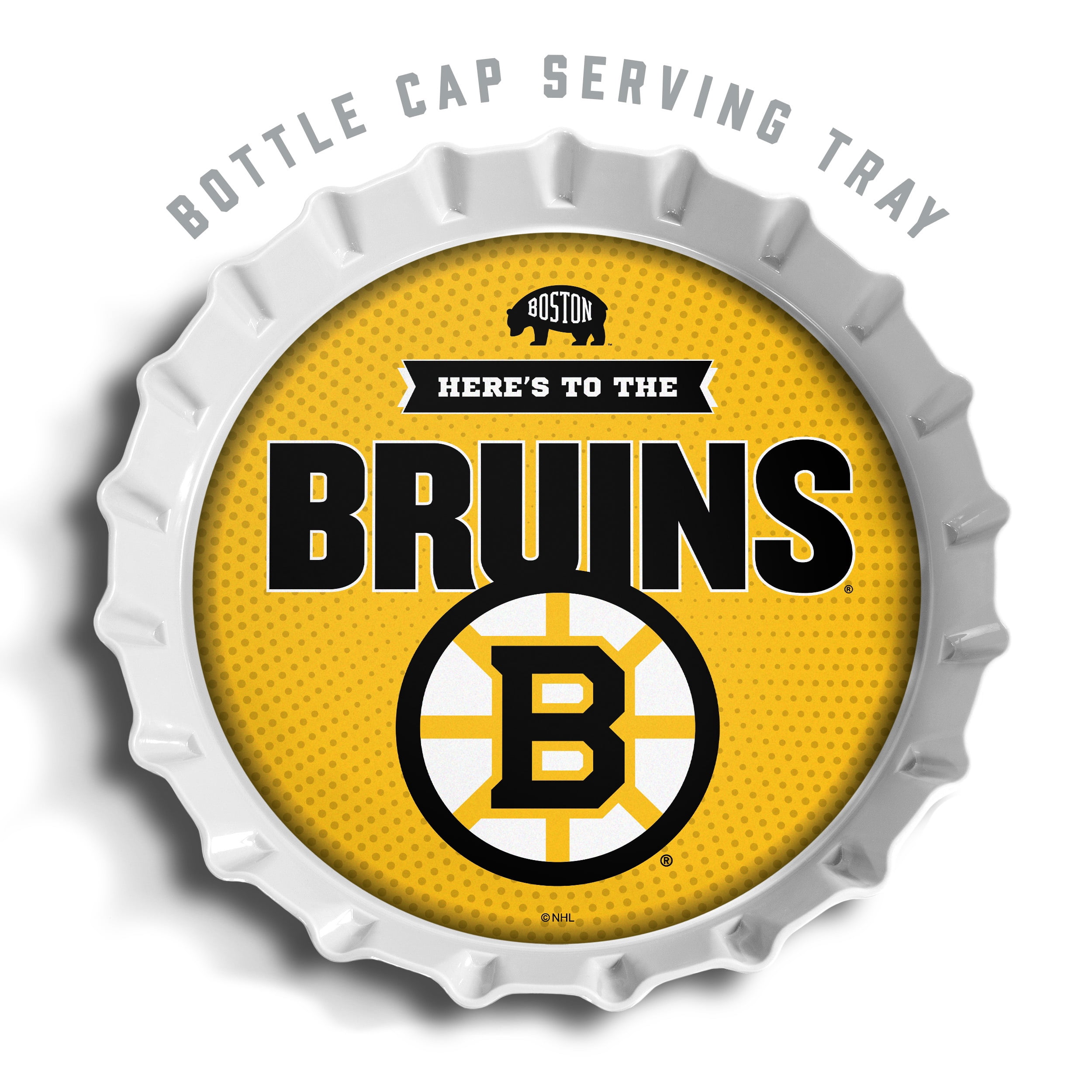 YouTheFan NHL Boston Bruins Bottle Cap Serving Tray