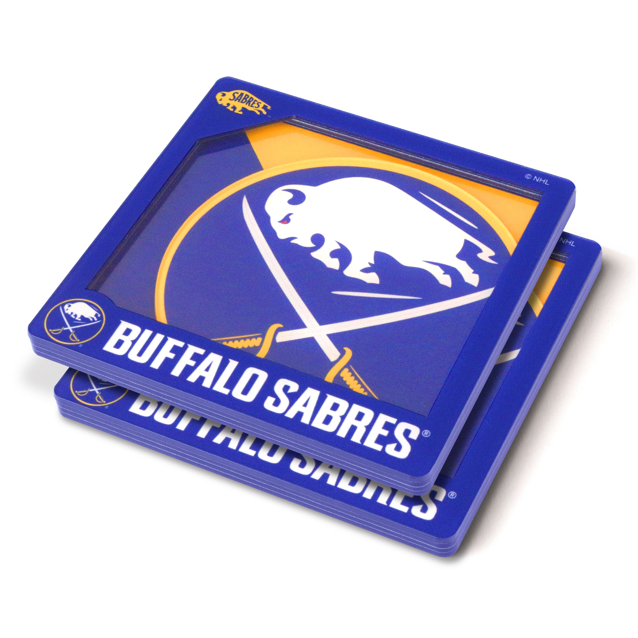 YouTheFan NHL Buffalo Sabres 3D-LSC 3D Logo Series Coasters - Pack of 2