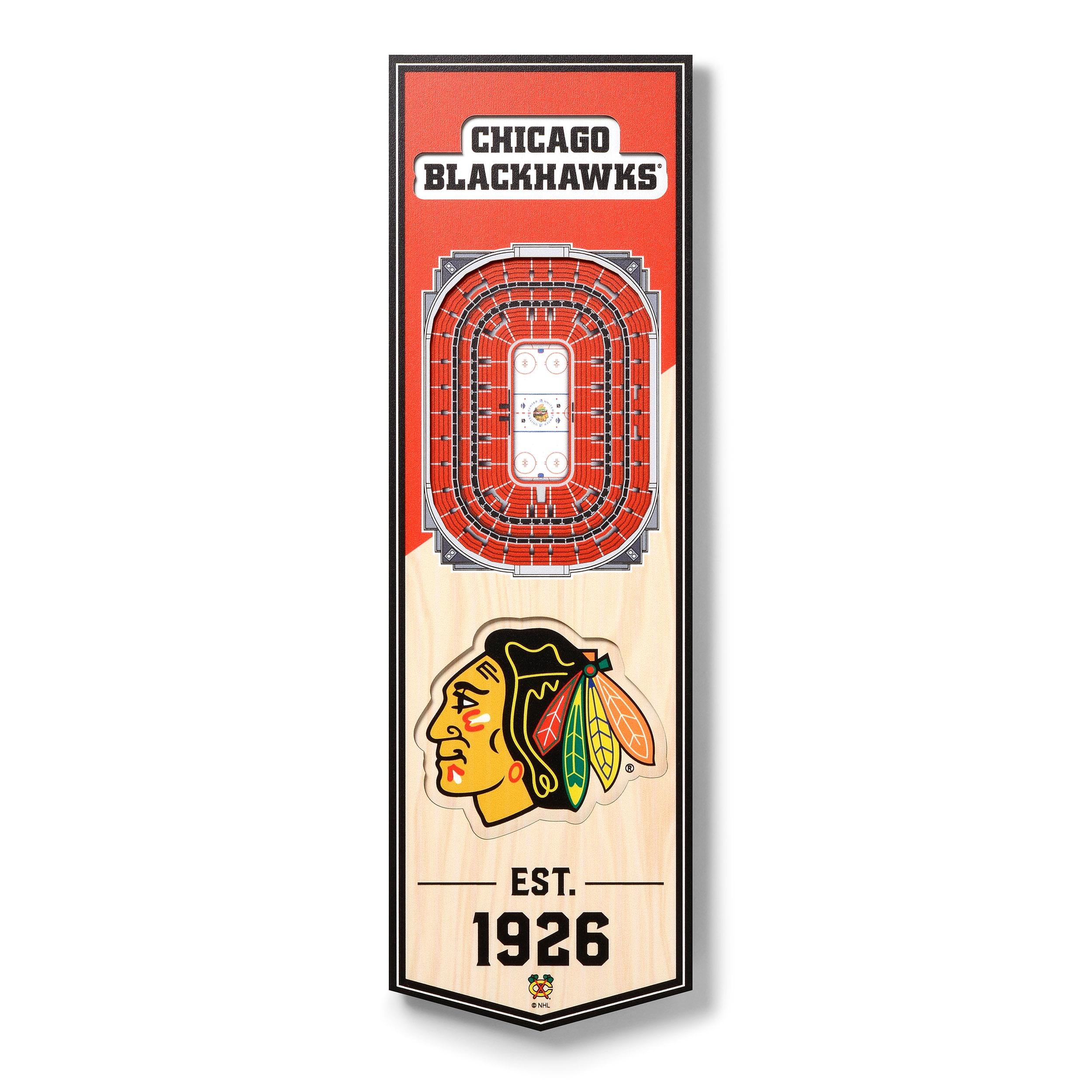YouTheFan NHL Chicago Blackhawks 3D Stadium Banner 6x19