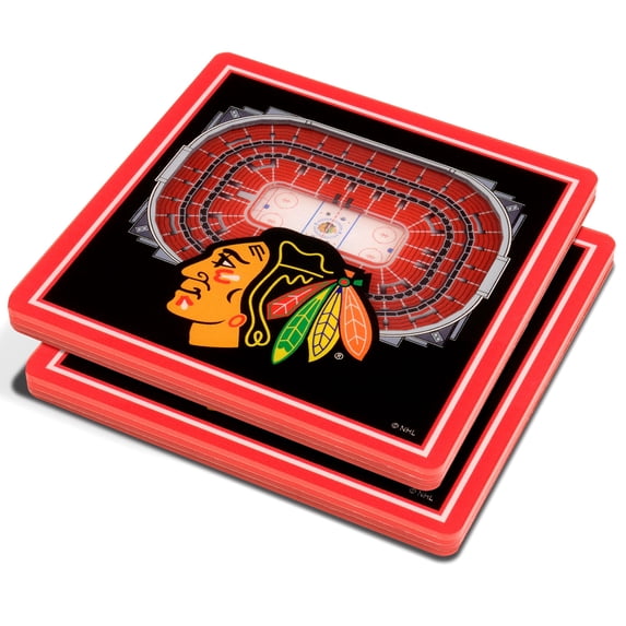 IDNA Chicago Blackhawks Black 3D StadiumViews Coasters