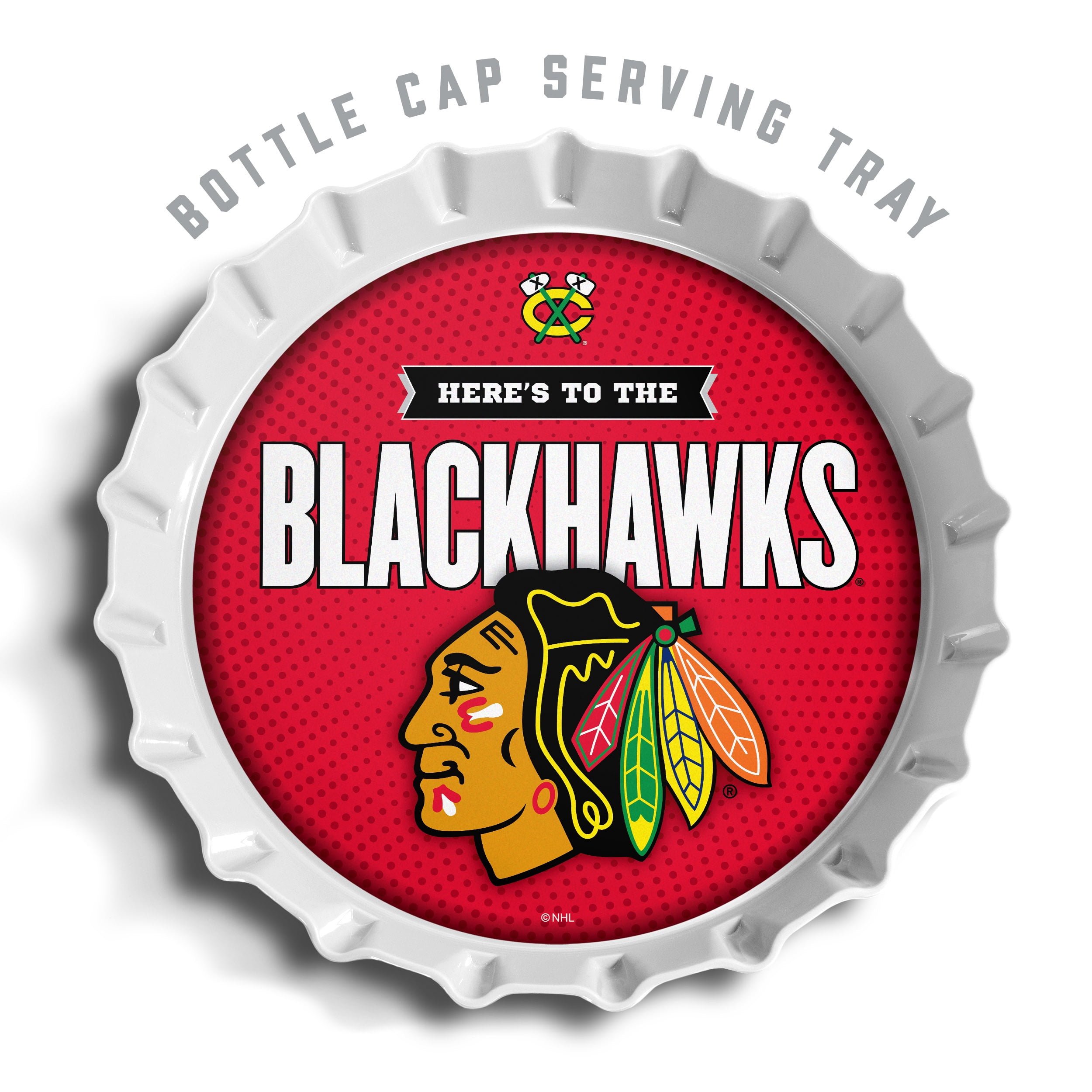 YouTheFan NHL Chicago Blackhawks Bottle Cap Serving Tray