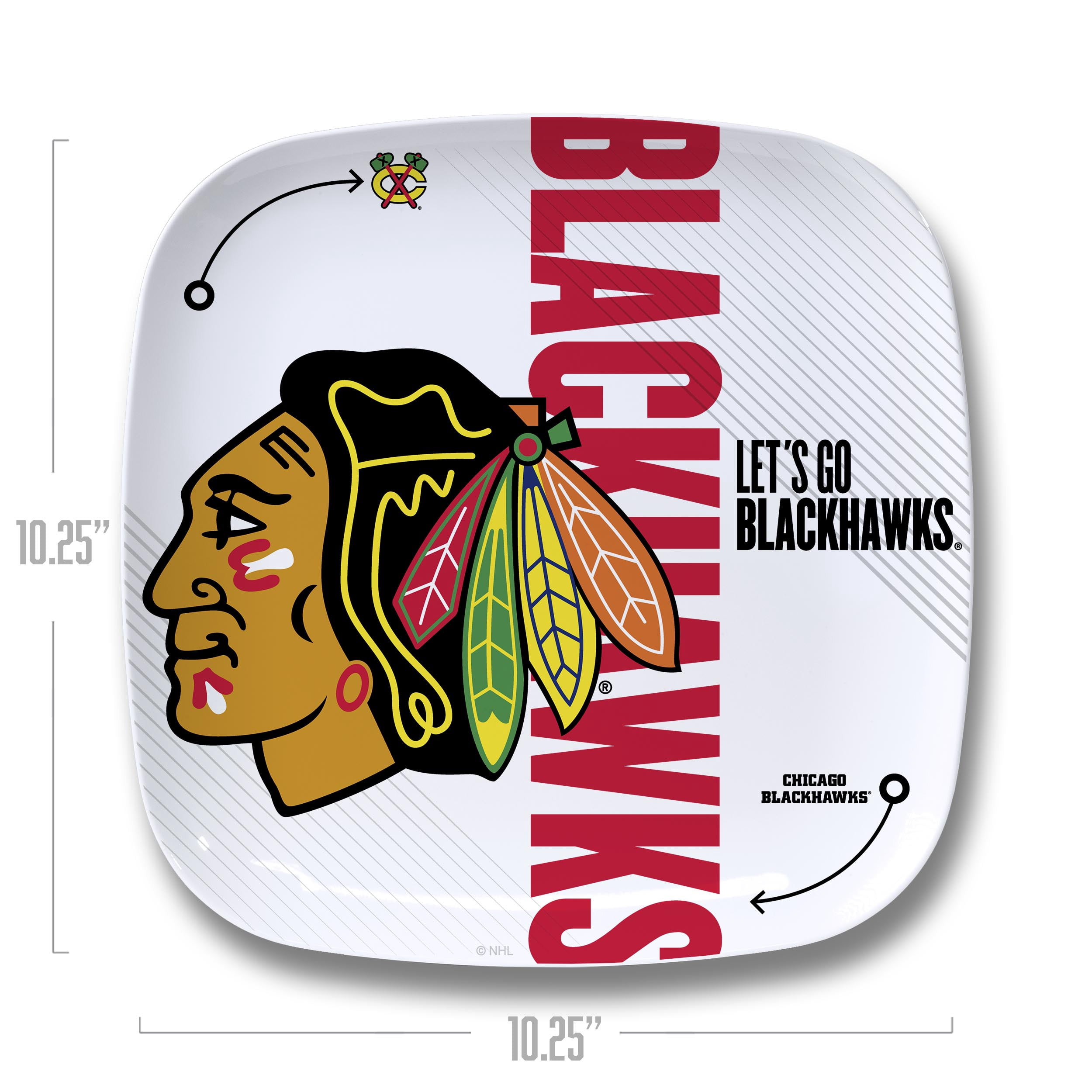 YouTheFan NHL Chicago Blackhawks Large Party Plate