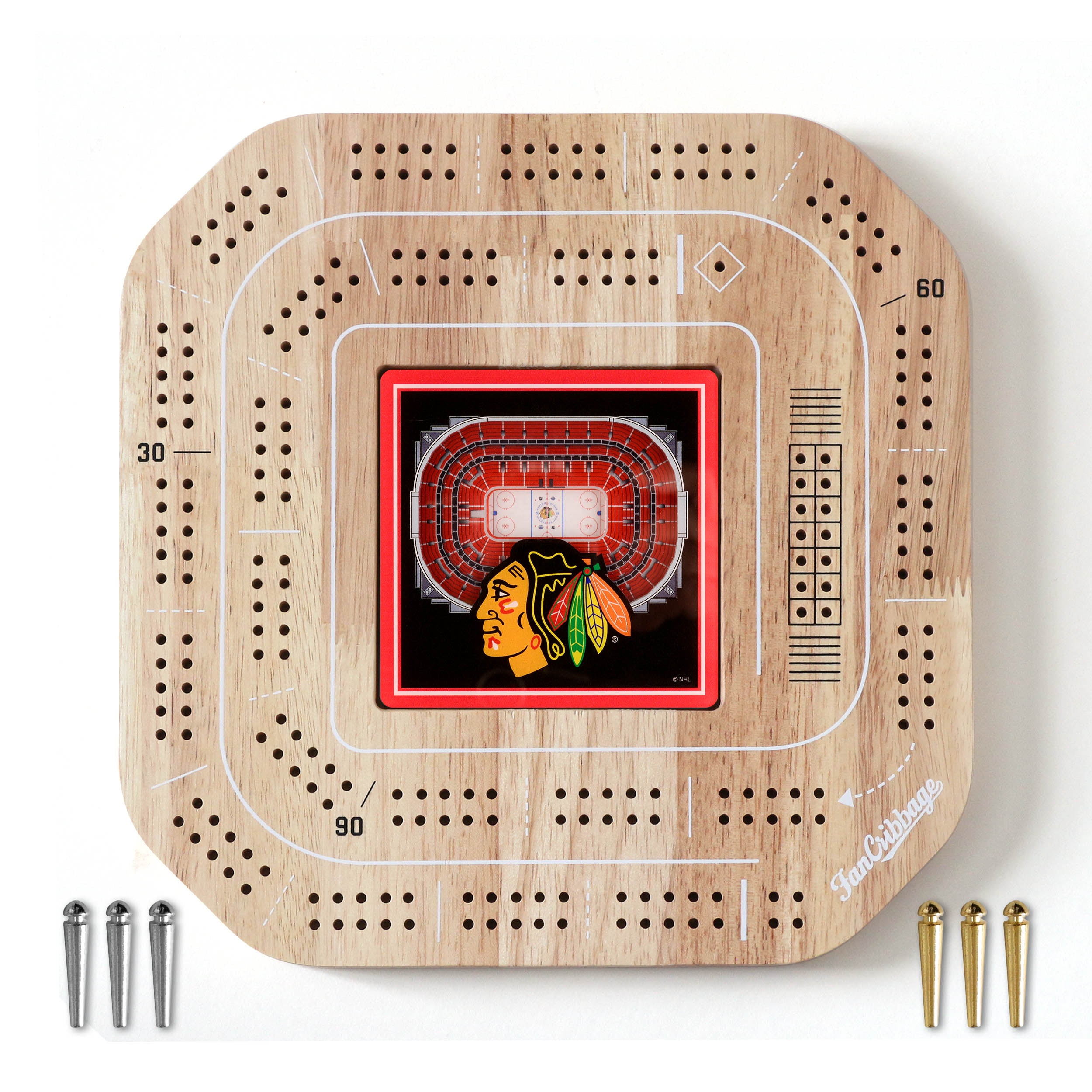 YouTheFan NHL Chicago Blackhawks Stadiumview Cribbage
