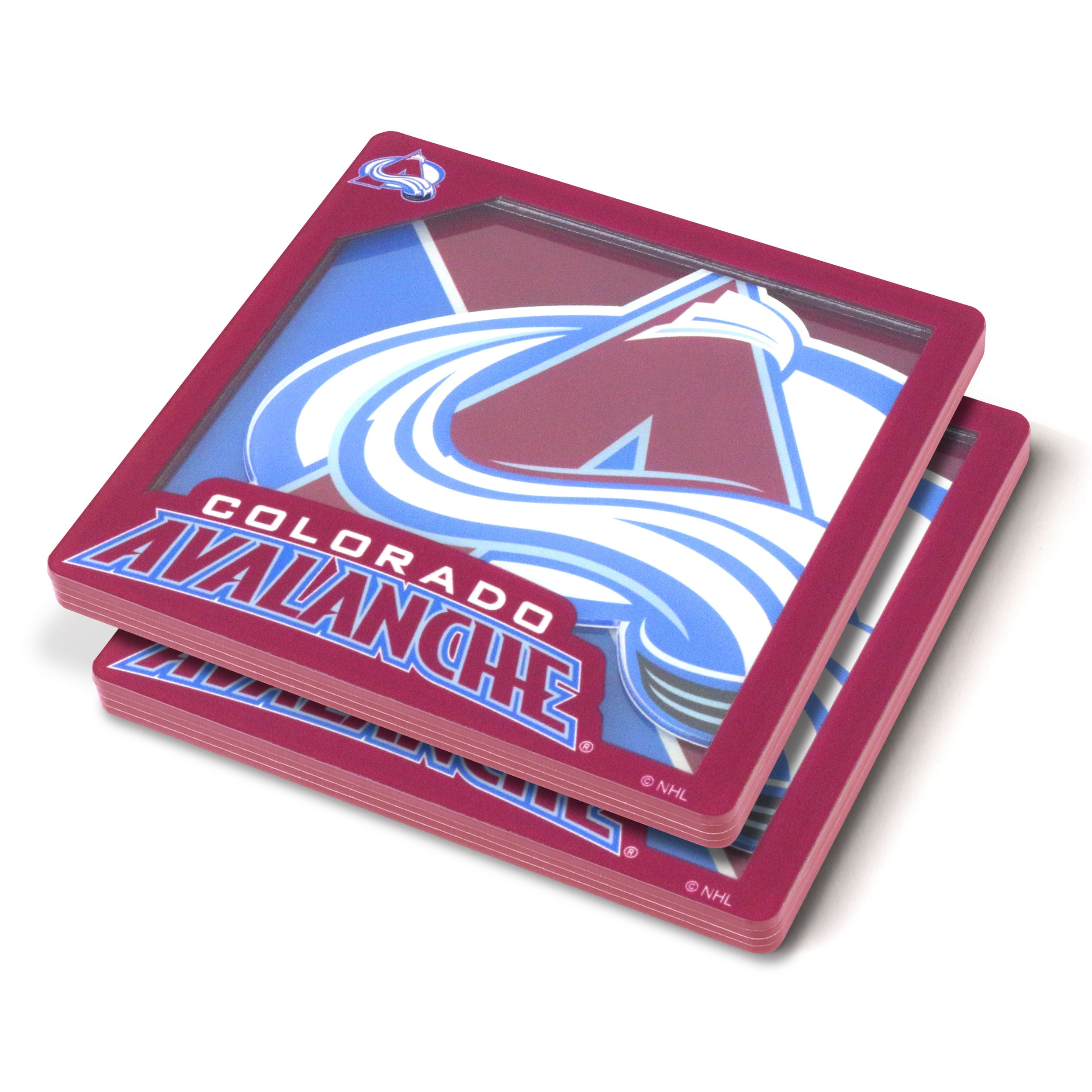 YouTheFan NHL Colorado Avalanche 3D-LSC 3D Logo Series Coasters - Pack of 2