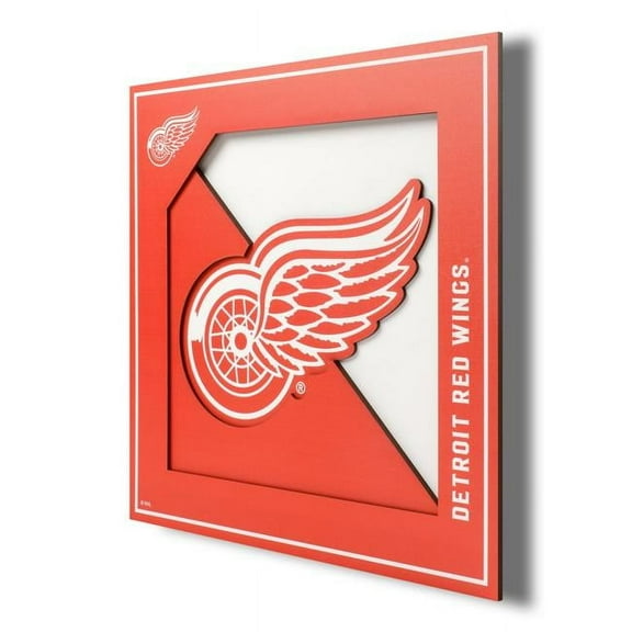Detroit Red Wings 12'' x 12'' 3D Logo Wall Art