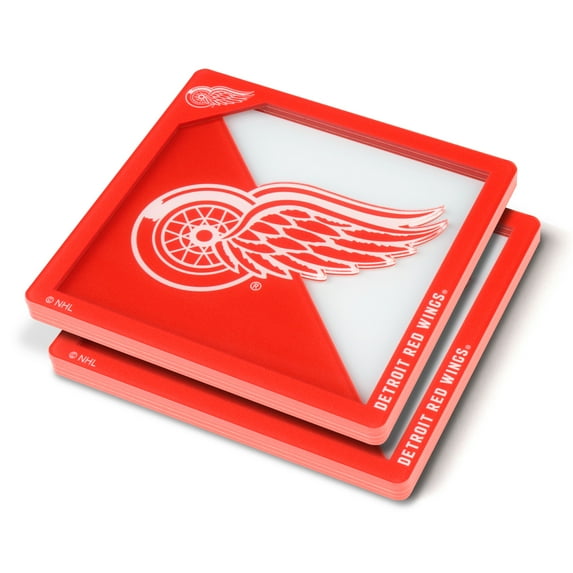 YouTheFan NHL Detroit Red Wings 3D-LSC 3D Logo Series Coasters - Pack of 2