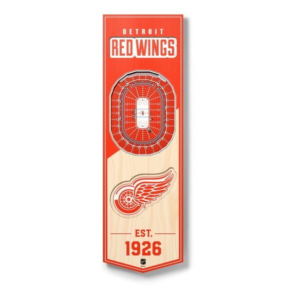 Detroit Red Wings 6'' x 19'' 3D StadiumView Banner