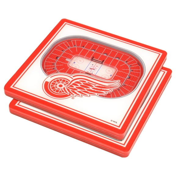 White Detroit Red Wings 3D StadiumViews Coasters