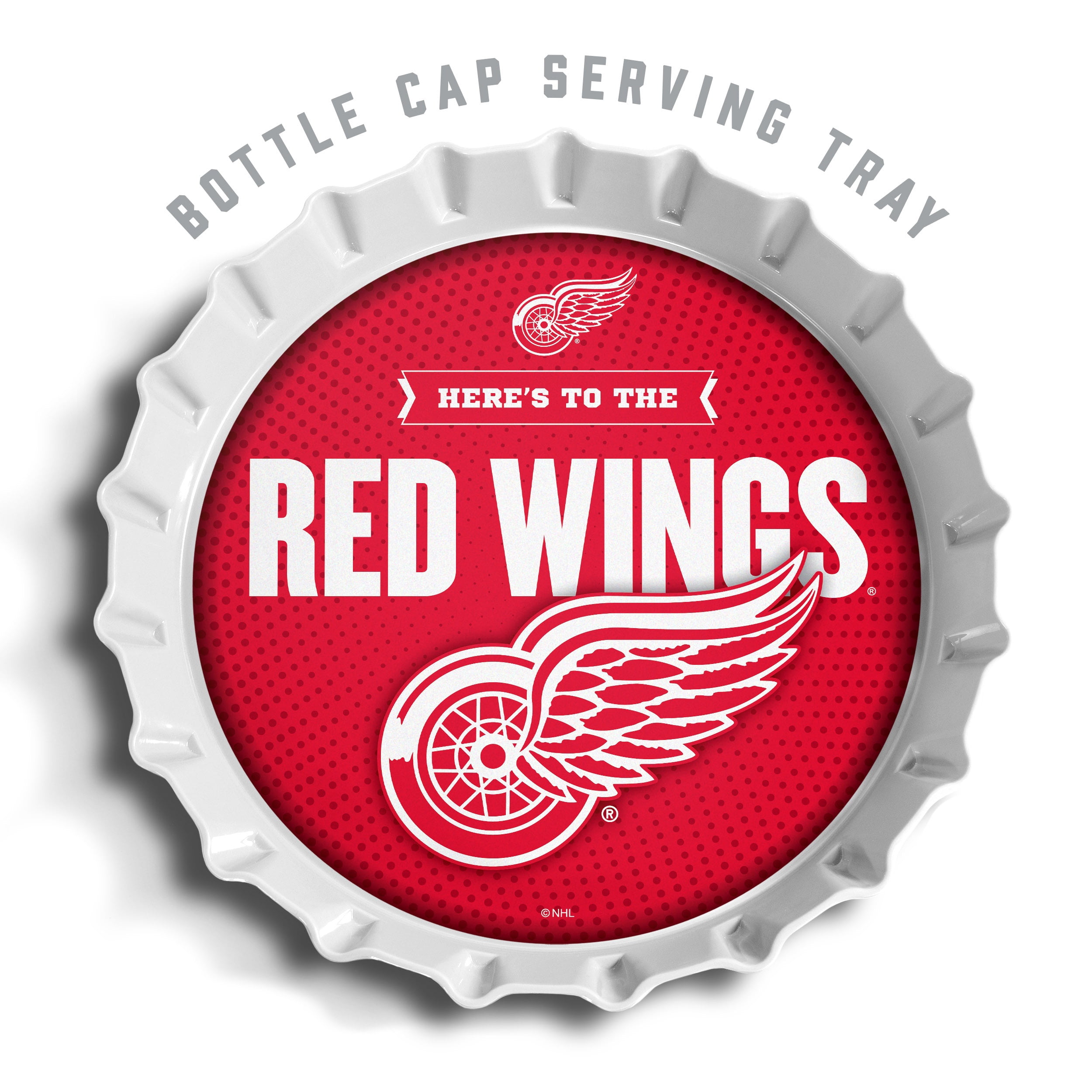 YouTheFan NHL Detroit Red Wings Bottle Cap Serving Tray