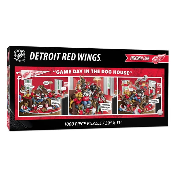 YouTheFan NHL Detroit Red Wings Purebred Fans Gameday in the Dog House 1000PC Puzzle