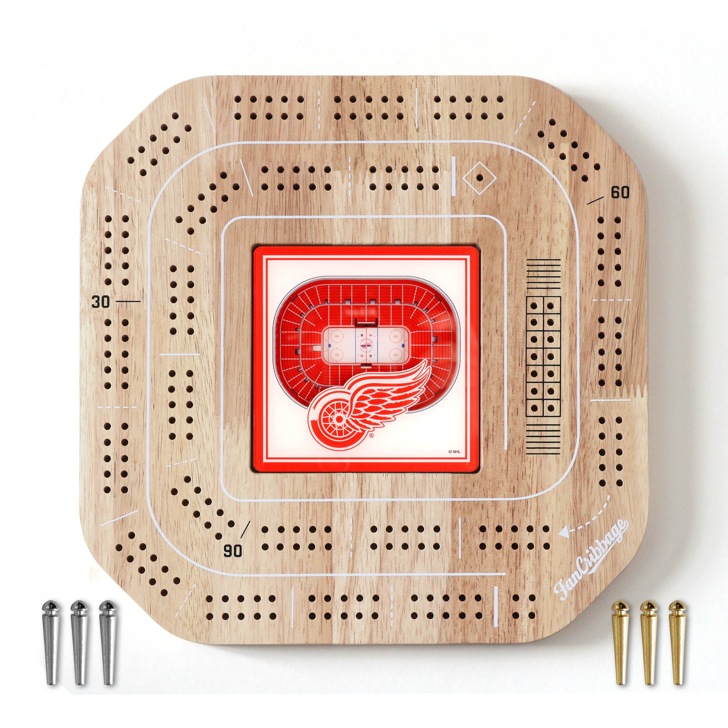 YouTheFan NHL Detroit Red Wings Stadiumview Cribbage