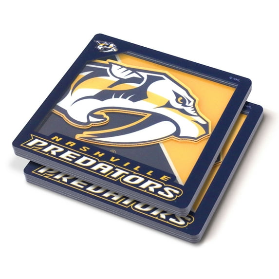 YouTheFan NHL Nashville Predators 3D-LSC 3D Logo Series Coasters - Pack of 2