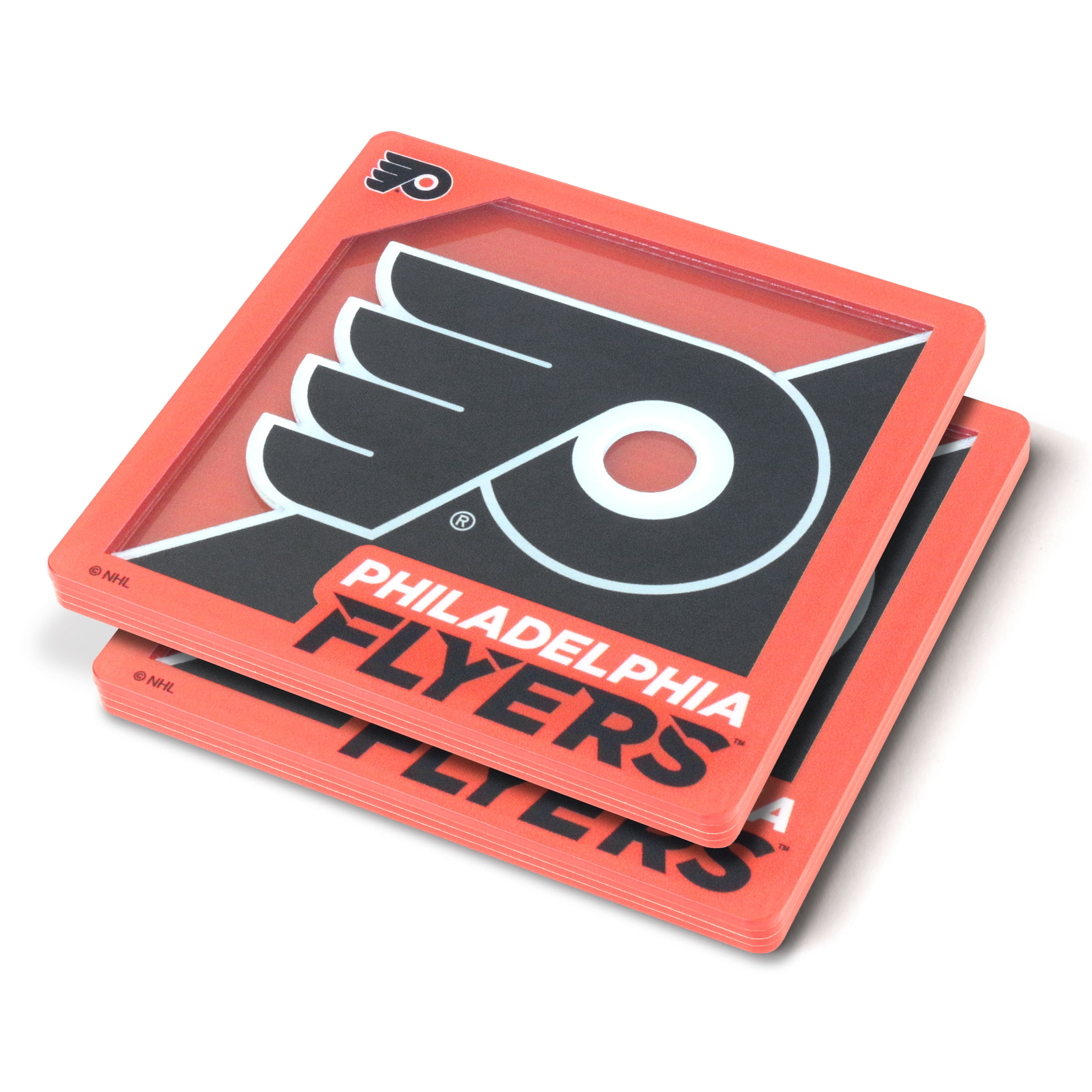YouTheFan NHL Philadelphia Flyers 3D-LSC 3D Logo Series Coasters - Pack of 2