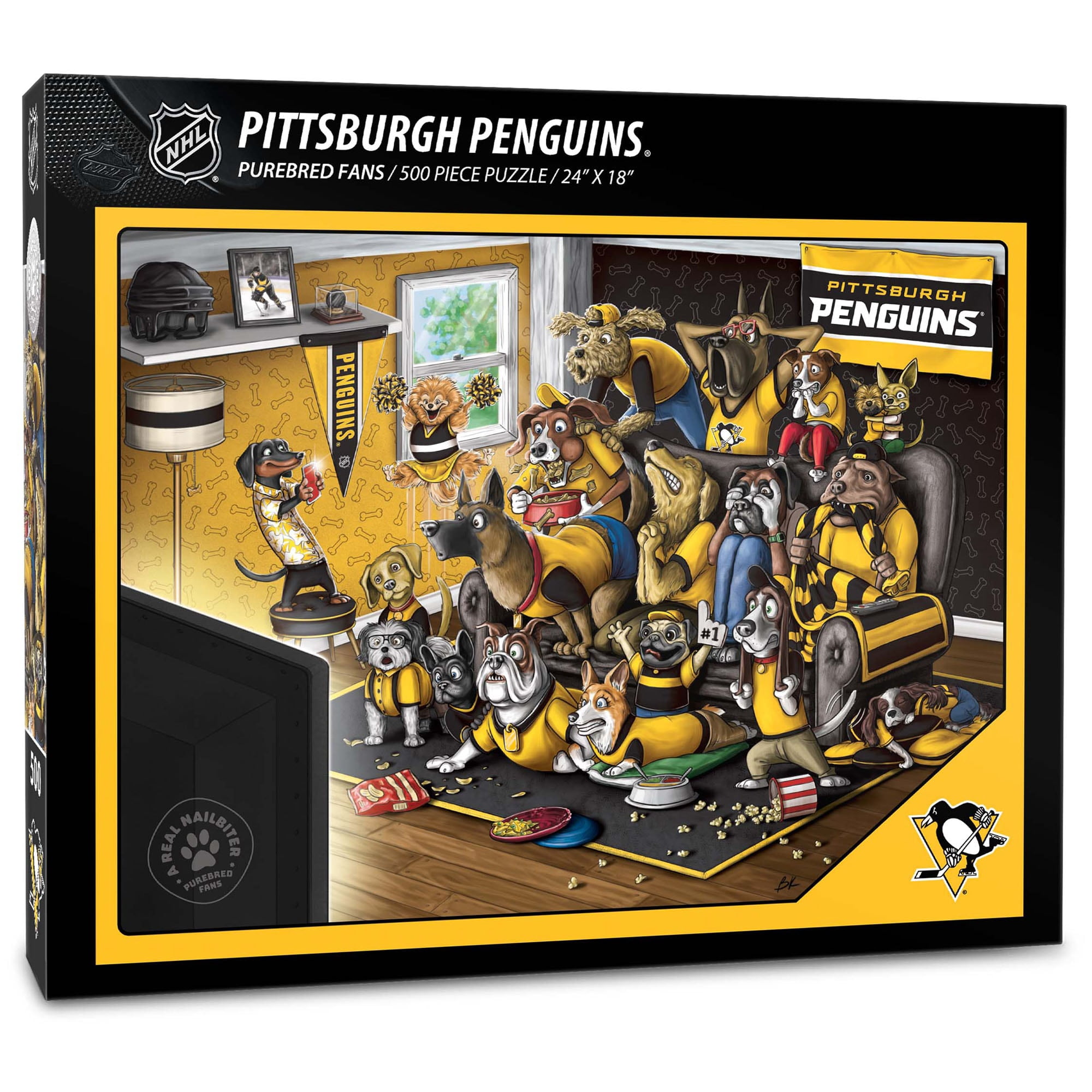 Pittsburgh Penguins Purebred Fans 18'' x 24'' A Real Nailbiter 500-Piece Puzzle