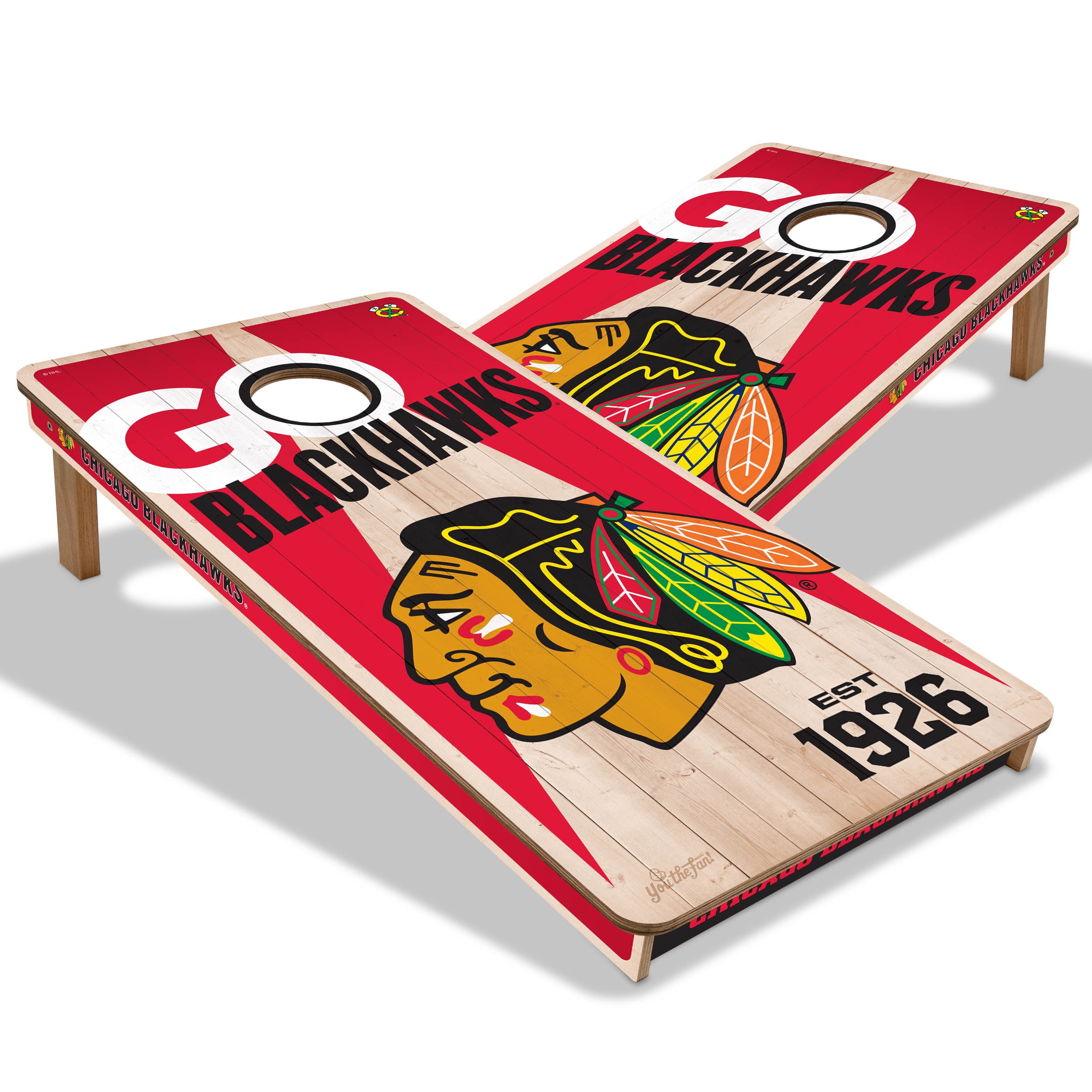YouTheFan NHLChicago Blackhawks 2' x 4' Cornhole Game No Bags