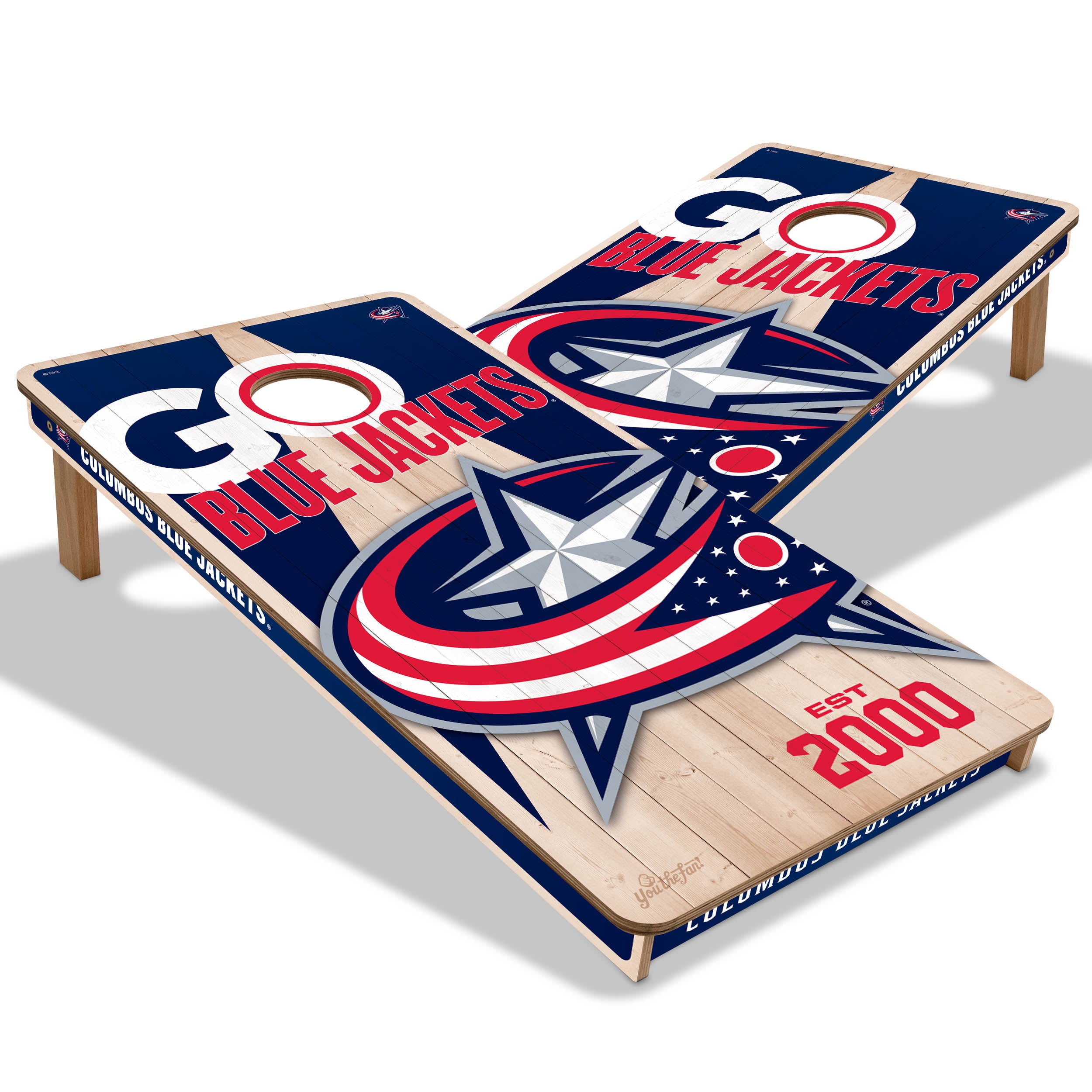 YouTheFan NHLColumbus Blue Jackets 2' x 4' Cornhole Game No Bags