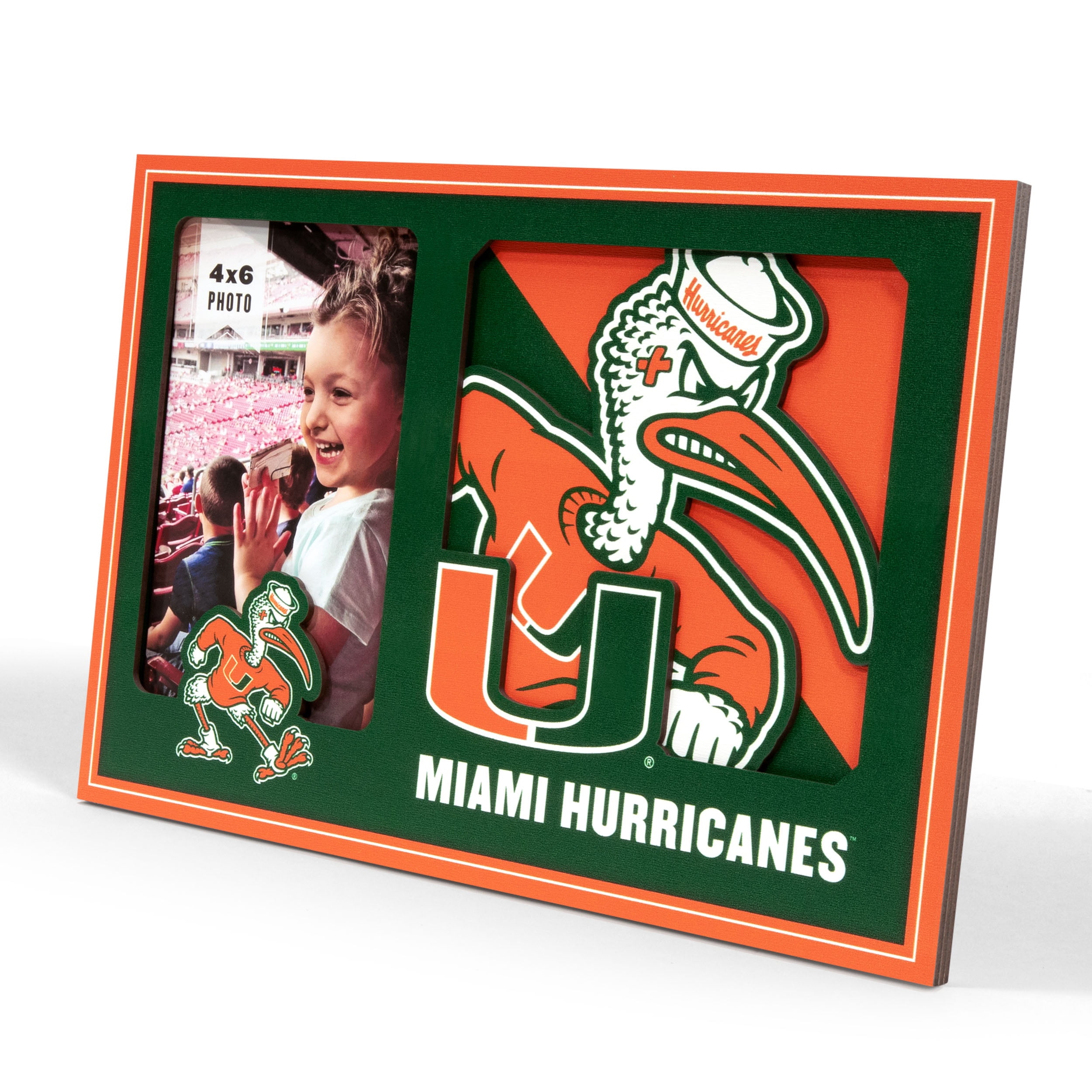 Miami Hurricanes 3D Logo Picture Frame