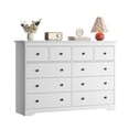 thumbnail image 1 of YouTrend 55.1" Wide Dresser for Bedroom, 10 Drawer Dresser with Large Drawers, Dresser for TVs Up to 65",White, 1 of 10