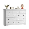 thumbnail image 1 of YouTrend 55.1" Wide Dresser for Bedroom, 9 Drawer Dresser with Large Drawers, Dresser for TVs Up to 65",White, 1 of 10